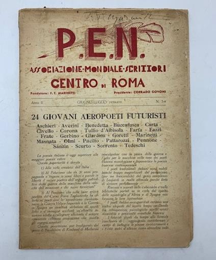 24 Giovani aeropoeti futuristi. P.E.N. Associazione mondiale scrittori Centro di Roma - copertina