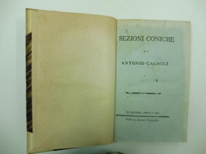 Sezioni coniche - Antonio Cagnoli - copertina