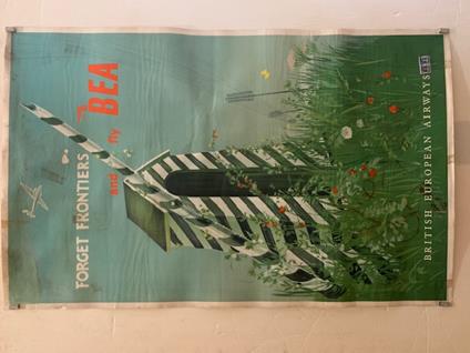 British European Airways. Forget frontiers and fly Bea. (Manifesto originale vintage) - copertina