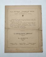Casa editrice .. Energie nove. Fondata e diretta da Piero Gobetti. (Foglio di pubblicita' editoriale)