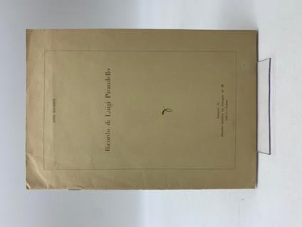 Ricordo di Luigi Pirandello - Gino Saviotti - copertina