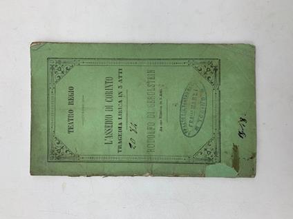 L' assedio di Corinto. Tragedia lirica in 3 atti...da rappresentarsi nel Teatro Regio alla presenza di S.S.R.M. nella stagione di Carnevale-Quaresima 1859-60 - Gioachino Rossini - copertina
