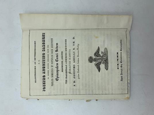 Illustrissimo ac Reverendissimo Josepho Augustino Salomoni... Oratio abita - Giuseppe Abelli - copertina