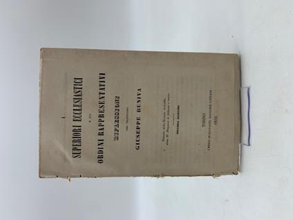 I superiori ecclesiastici e gli ordini rappresentativi. Riflessioni - Giuseppe Buniva - copertina