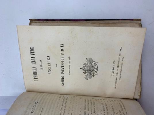 I pericoli della fede in Italia. Enciclica del Sommo Pontefice Pio IX 8 dicembre del 1849 - Pio IX - copertina