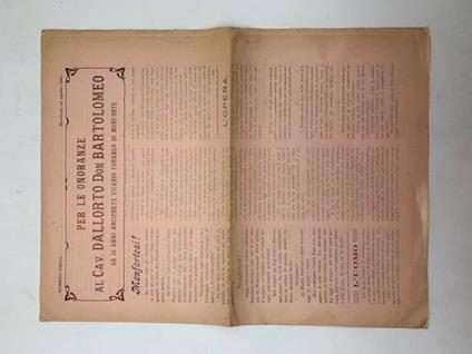 Per le onoranze al Cav. Dallorto Don Bartolomeo da 25 anni arciprete vicario foraneo di Monforte - copertina