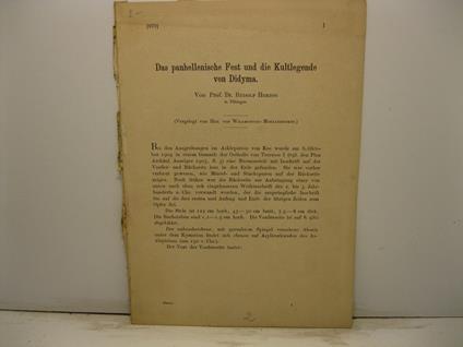 Das panhellenische Fest und die Kutlegende von Dydima - copertina