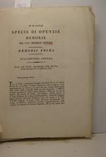 Su di alcune specie di opunzie. Memoria prima. Sull'opunzia amiclea. Letta alla Reale Accademia delle Scienze nella tornata de' 18 marzo 1837