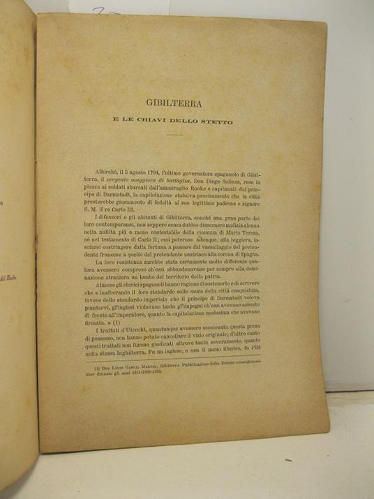 Gibilterra e le chiavi dello stretto - copertina