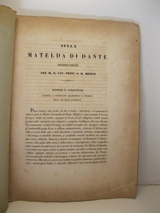 Sulla Matelda di Dante. Dissertazione - copertina
