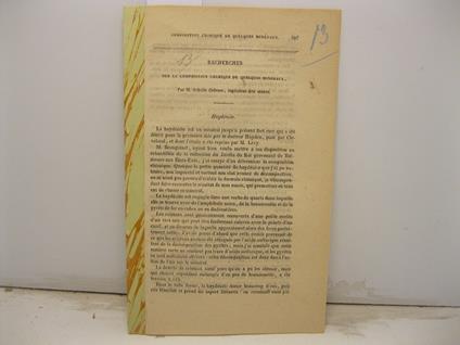 Recherches sur la composition chimique de quelques mineraux. Haydenite - copertina