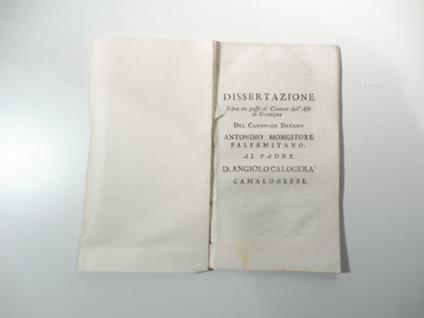 Dissertazione sopra un passo di Cicerone dell'Aste di Gramigna - copertina