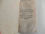 Della letteratura de' sacerdoti antichi. Dissertazione