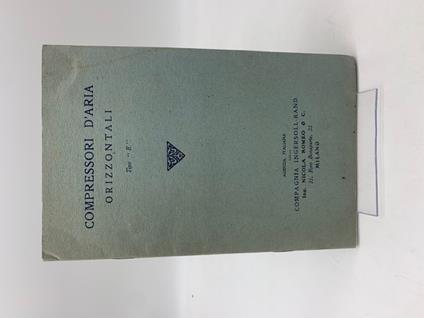 Catalogo dei Compressori d'aria orizzontali Tipo E. Ingersoll-Rand - copertina
