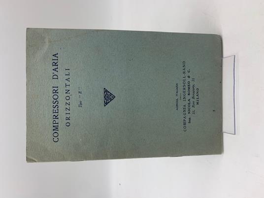 Catalogo dei Compressori d'aria orizzontali Tipo E. Ingersoll-Rand - copertina