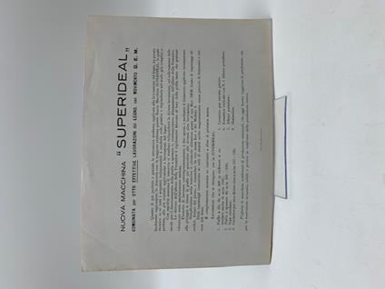 Nuova macchina Superideal combinata per otto effettive lavorazioni del legno (brochure pubblicitaria) - copertina
