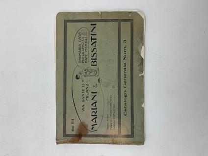 Mariani & Bissatini. Catalogo generale num. 3, anno 1914 - copertina