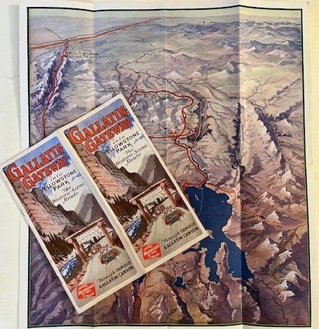 Gallatin Gateway into Yellowstone Park. The Historic Scenic Route (Brochure + Carta) - copertina