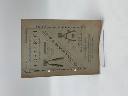 G. Caudano & C. Tosatrici per capelli e per cavalli. Anno II, n. 5. Ottobre 1897 - copertina