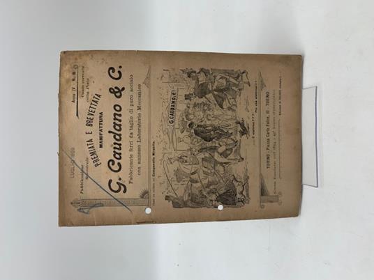 G. Caudano & C. (Catalogo accessori biciclette), anno IV, n. 8, 1899 - copertina