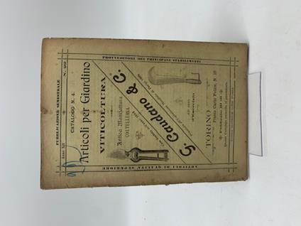 G. Caudano & C. Articoli per giardino e viticoltura. Anno XII, n. 22 - copertina