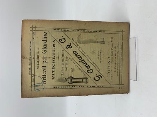 G. Caudano & C. Articoli per giardino e viticoltura. Anno XII, n. 22 - copertina