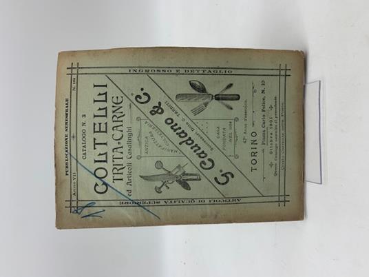 G. Caudano & C. Anno VII, n. 18. Coltelli tritacarne ed articoli casalinghi - copertina