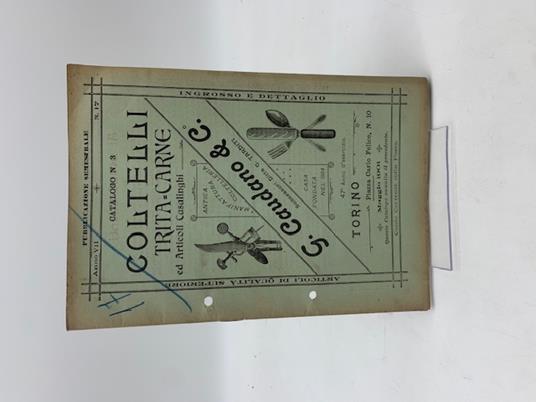 G. Caudano & C. Anno VII, n. 17. Coltelli tritacarne ed articoli casalinghi - copertina