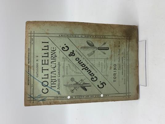 G. Caudano & C. Anno VI, n. 15. Coltelli tritacarne ed articoli casalinghi - copertina