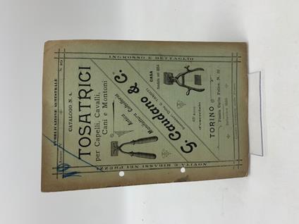 G. Caudano & C. Tosatrici per capelli, cavalli, cani e montoni. Anno IV, n. 10 - copertina