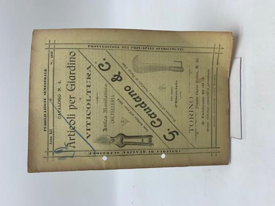 G. Caudano & C. Articoli per giardino e viticoltura, anno XII, n. 22 - copertina