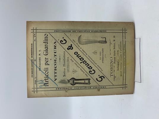 G. Caudano & C. Articoli per giardino e viticoltura. Anno L, n. 24, 1904 - copertina