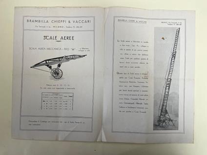 Brambilla, Chieppi e Vaccari, Milano. Scale aeree (pieghevole pubblicitario) - copertina