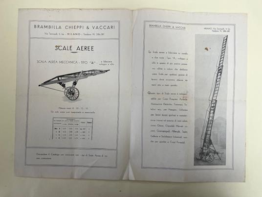 Brambilla, Chieppi e Vaccari, Milano. Scale aeree (pieghevole pubblicitario) - copertina