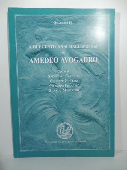 A duecento anni dall'ipotesi di Amedeo Avogadro - copertina