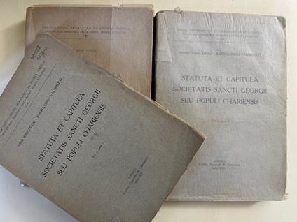 Statuta et capitula Societatis Sancti Georgii seu populi Chariensis. Vol. I: parte I e II volume II - copertina