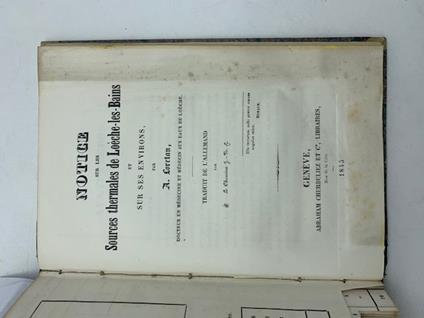 Notice sur les sources de Loeche-les-Bains et sur ses environs - copertina