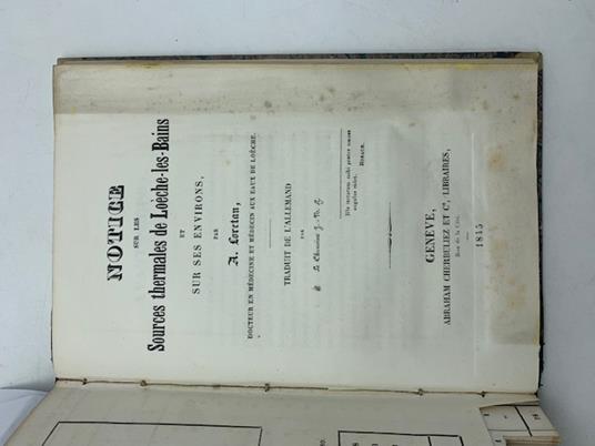 Notice sur les sources de Loeche-les-Bains et sur ses environs - copertina