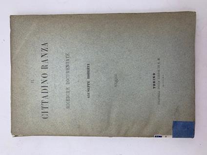 Il cittadino Ranza. Ricerche documentate - copertina