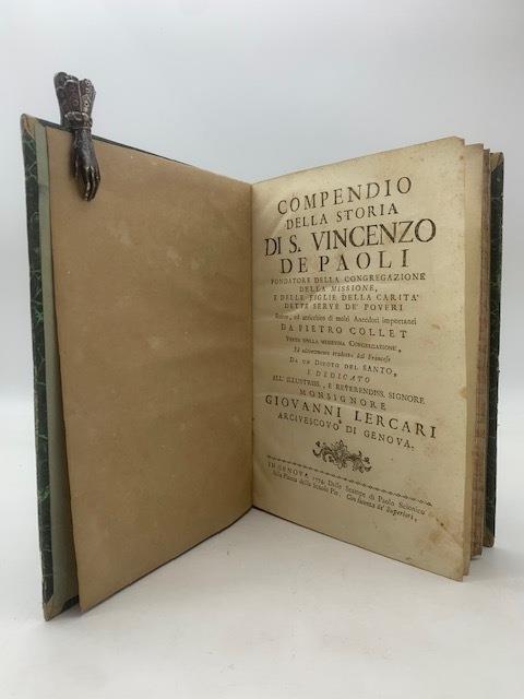 Compendio della storia di S. Vincenzo De Paoli fondatore della congregazione della missione e delle figlie della carità dette Serve dè Poveri.. - copertina