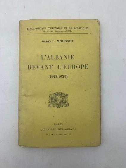 L'Albanie devant l'Europe - copertina