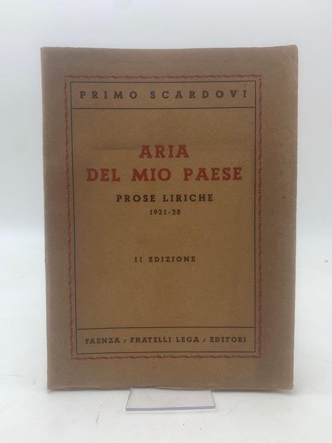 aria del mio paese prose liriche 1921-22 - copertina