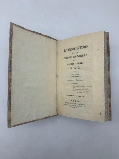 L'annotatore degli errori di lingua per Michele Ponza S. da C. Seconda edizione. Serie prima - Michele Ponza - copertina
