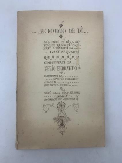 Pe Moddo de dì. 854 modi di dire genovesi - copertina