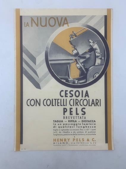 Henry Pels & C. La nuova cesoia con coltelli circolari Pels - copertina