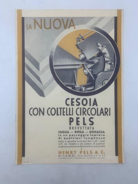 Henry Pels & C. La nuova cesoia con coltelli circolari Pels - copertina