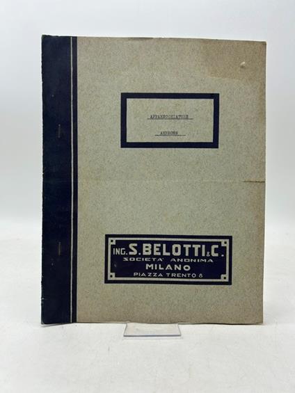 Ing. S. Belotti. S.A. Milano. Apparecchiature Ambronn. Listino P. 51 - copertina