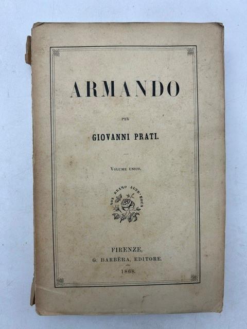 Armando ... Volume unico - Giovanni Prati - copertina