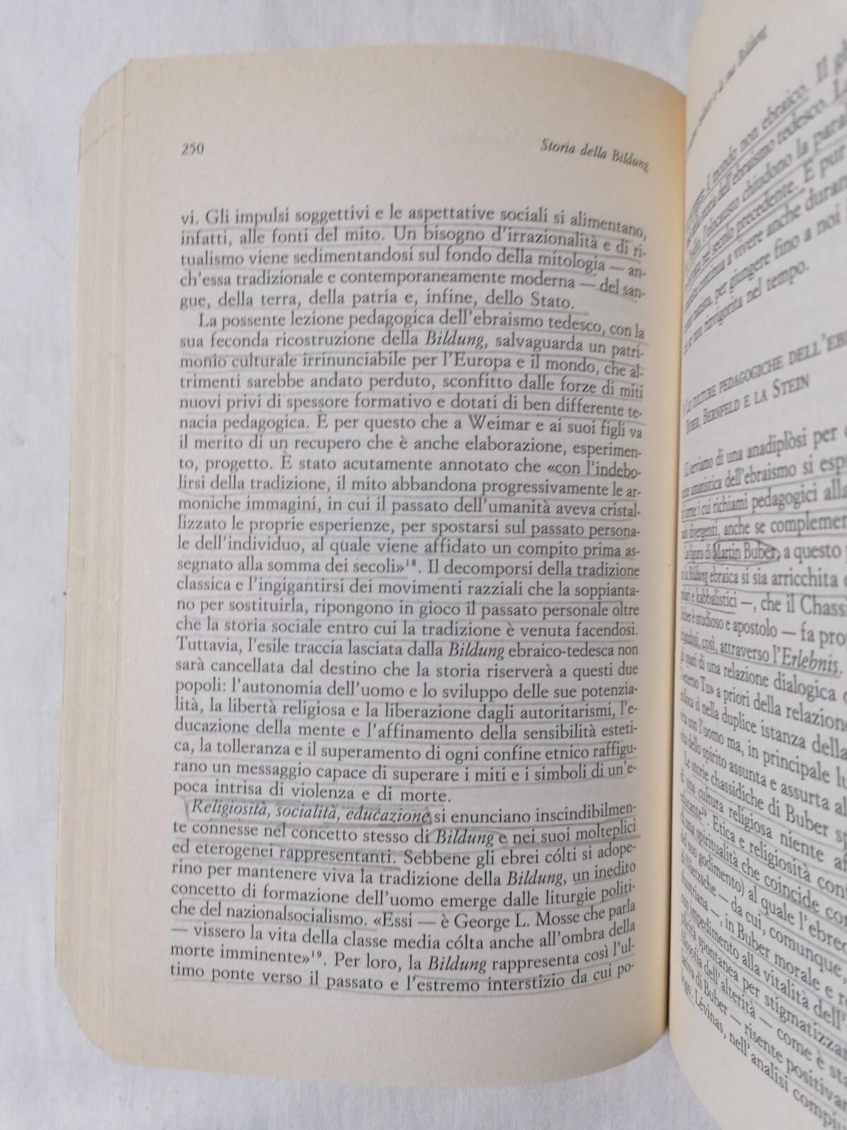 Storia della Bildung - Libro Mario Gennari Editrice La Scuola 1995 Pedagogia