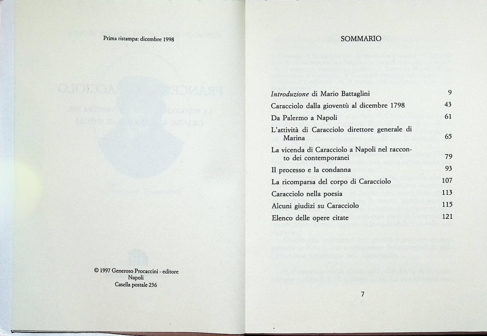 Francesco Caracciolo La Misteriosa Tragica Avventura Ammiraglio di Napoli Libro